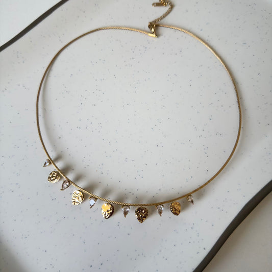 Crystal Teardrop Vine Choker