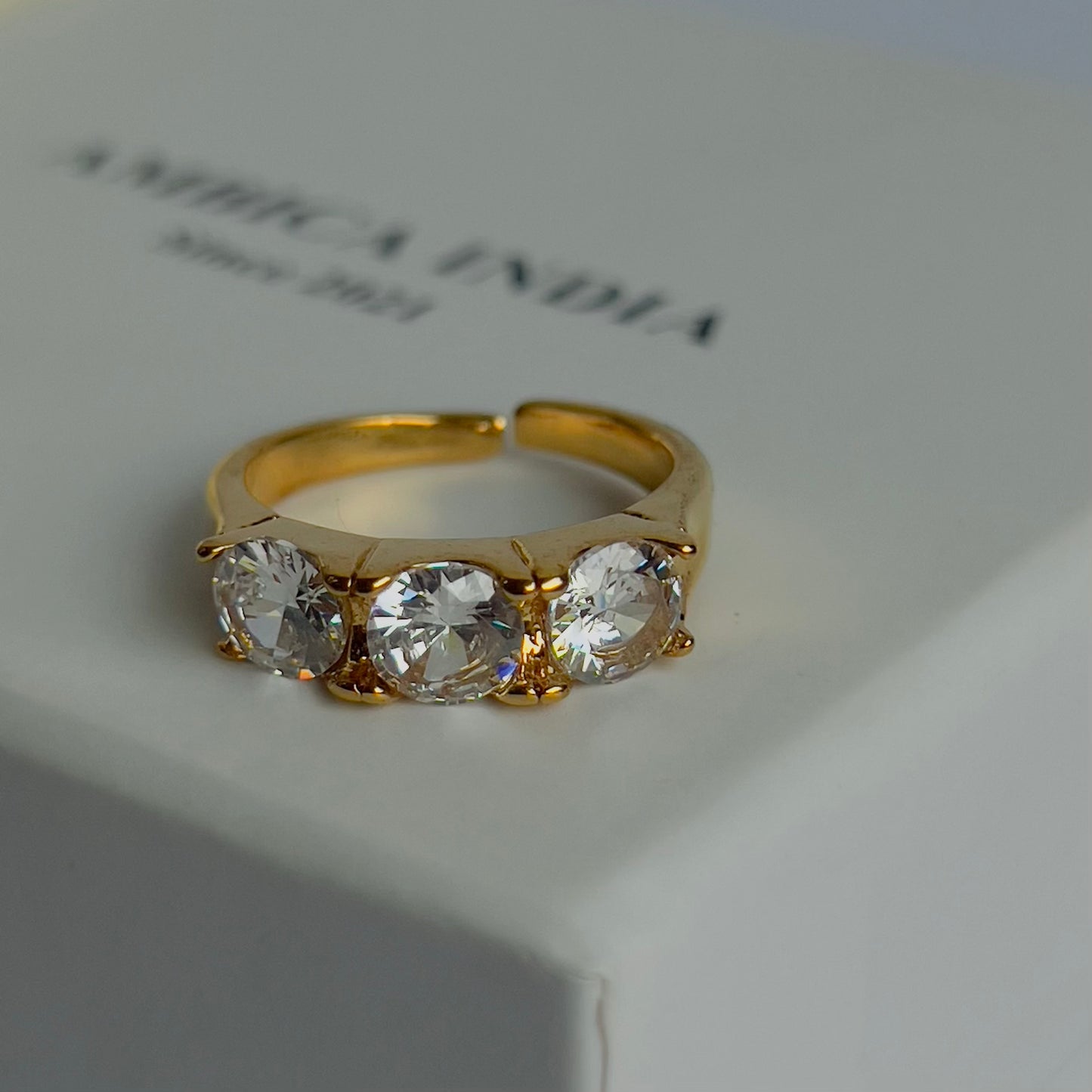 Crystal ring size-8