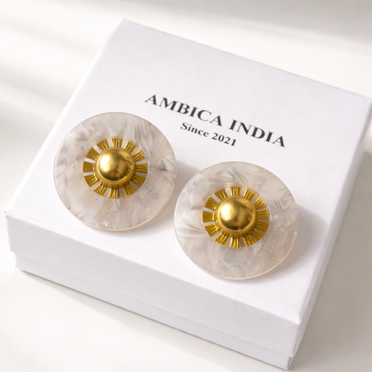 Ivory Sunburst Studs