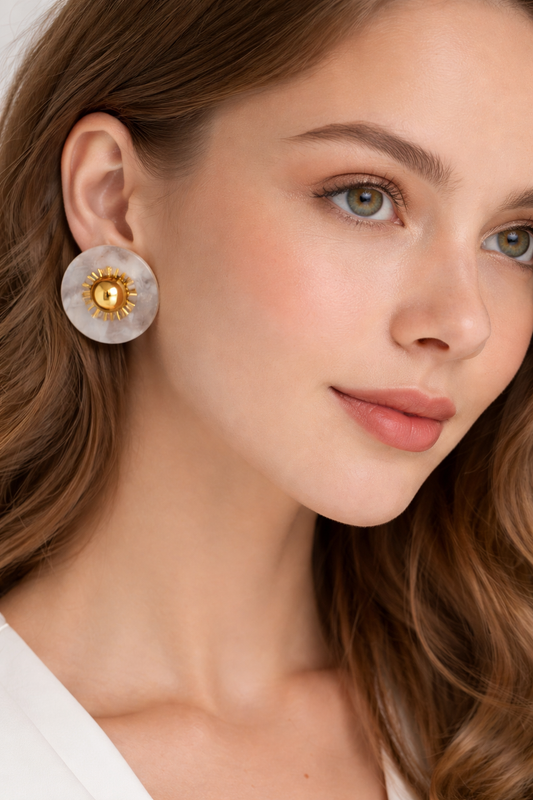 Ivory Sunburst Studs