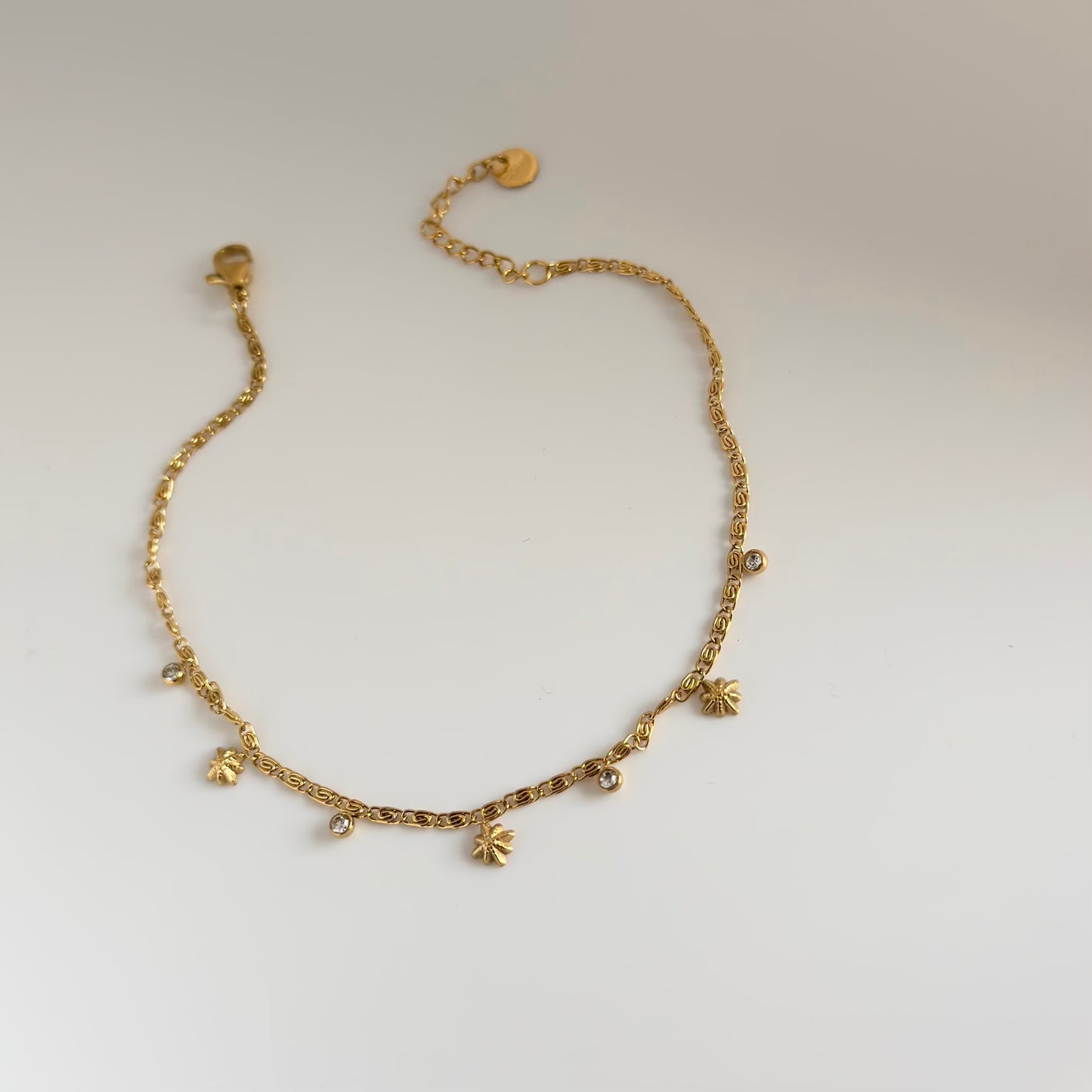 Sun petal sparkle anklet