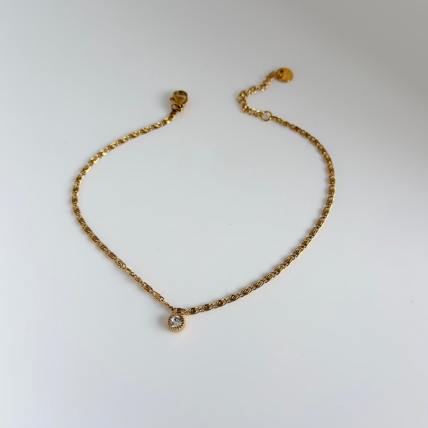 White crystal anklet