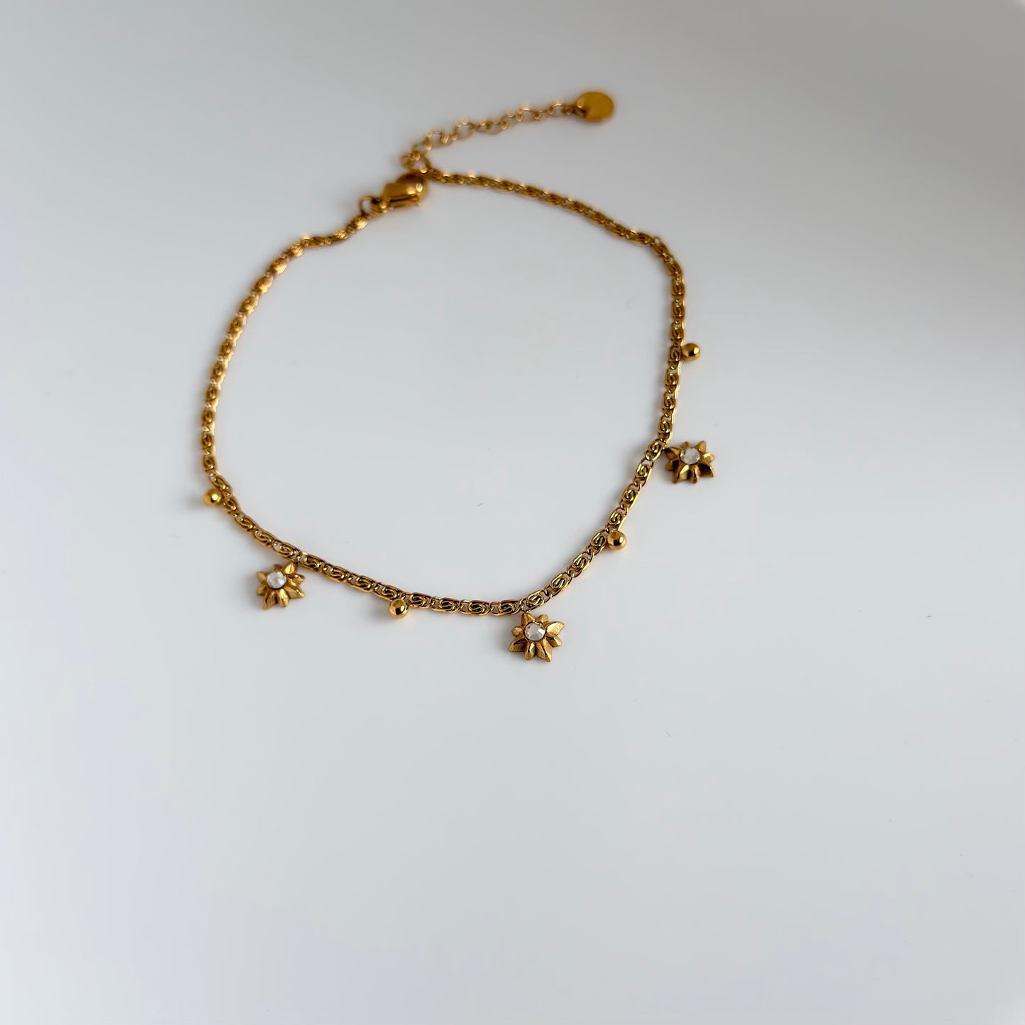 Sunflower charm anklet