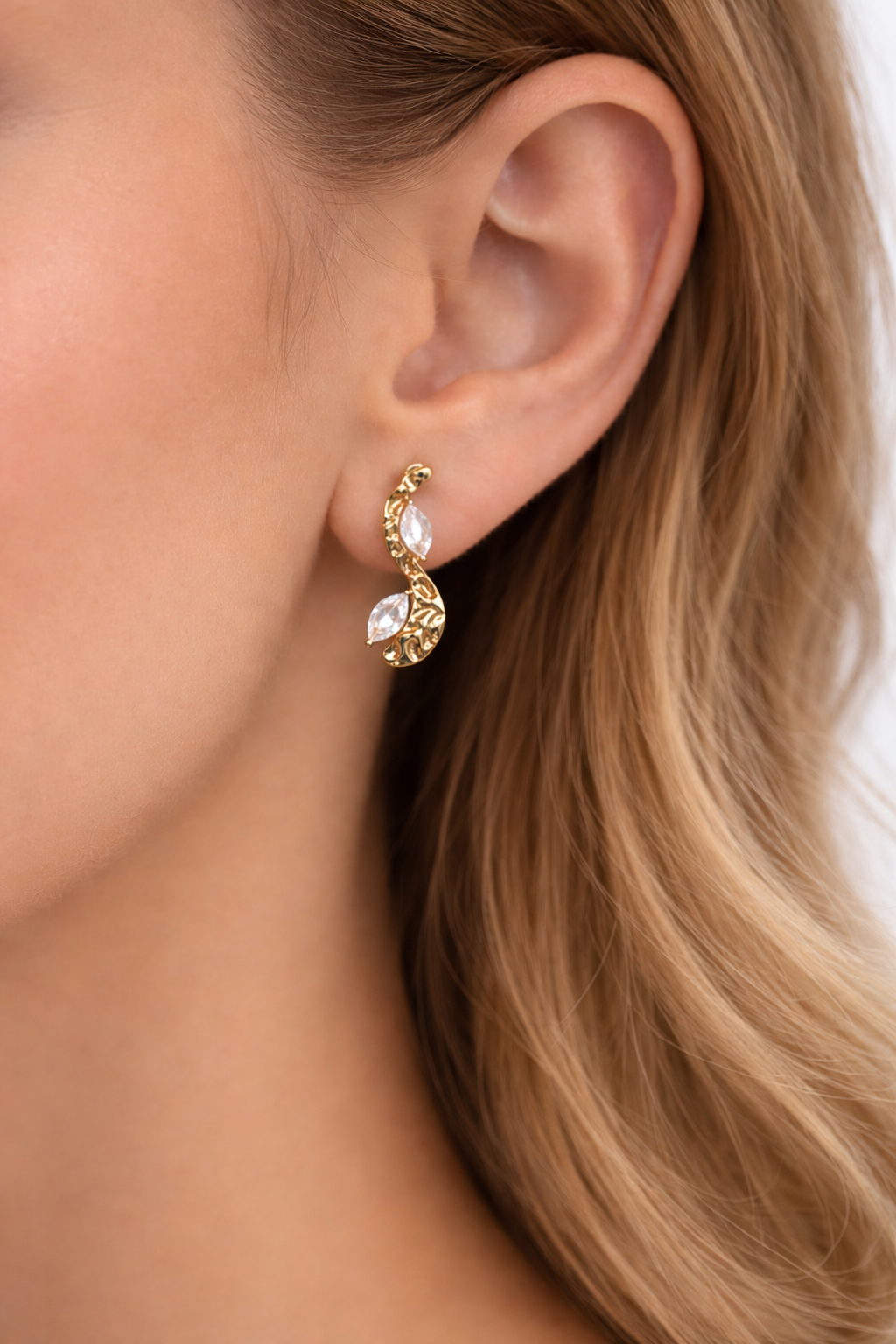 Twisted Marquise Crystal Drops earrings