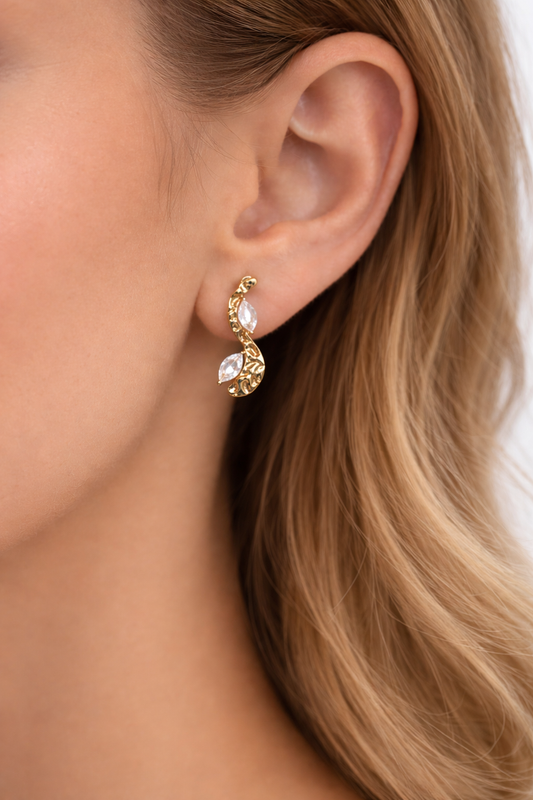 Twisted Marquise Crystal Drops earrings