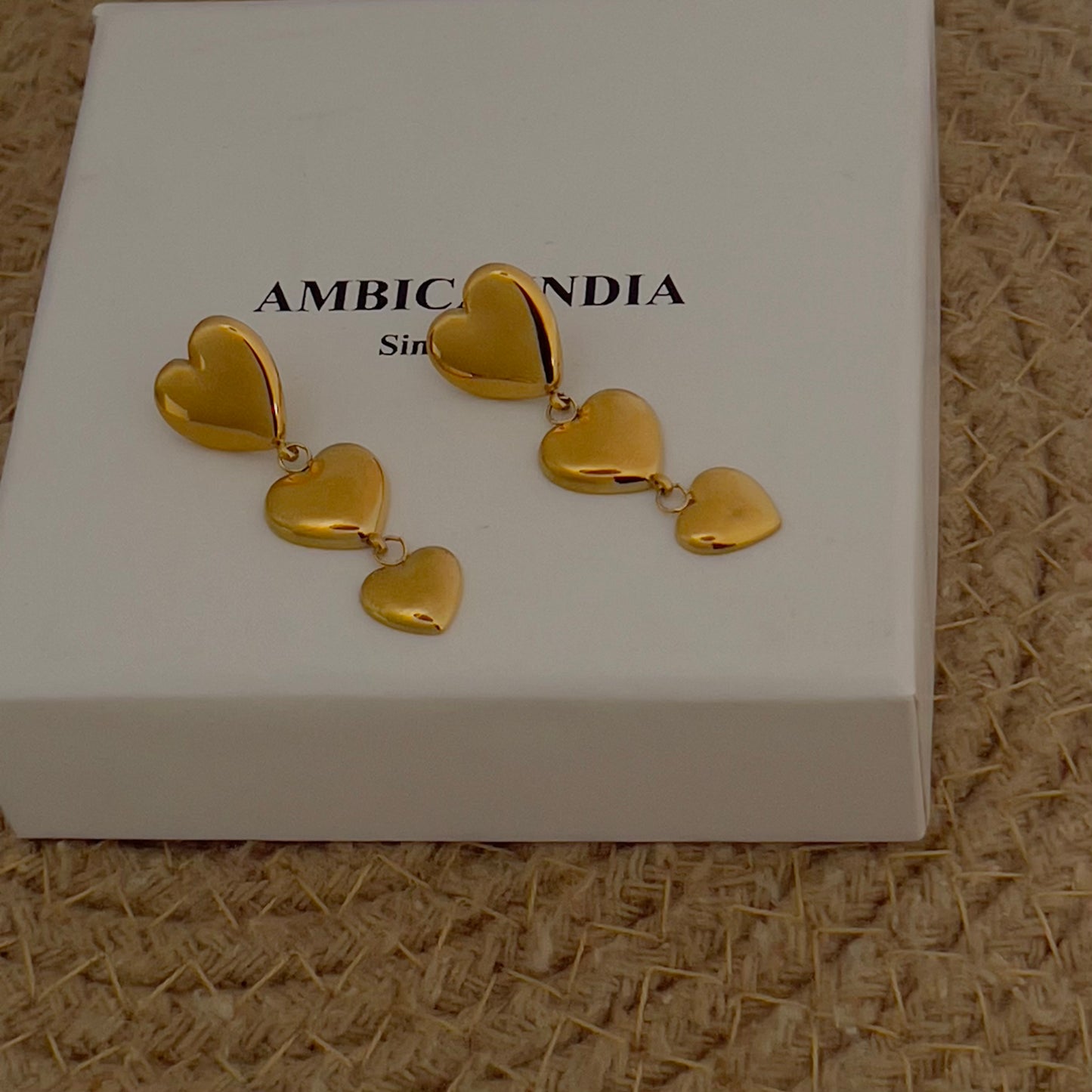 Heart danglers earrings