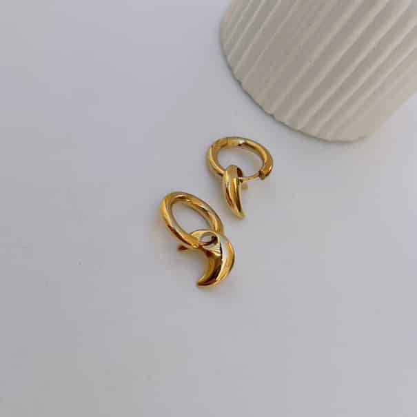 Half moon drop earrings