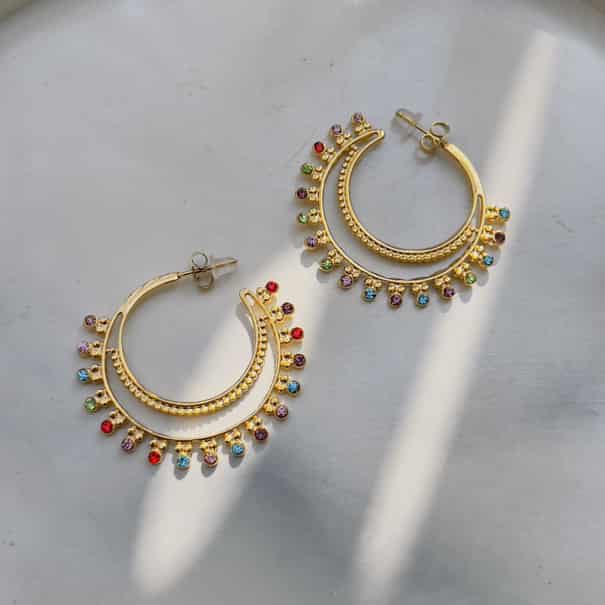 Multicolour crystal earrings