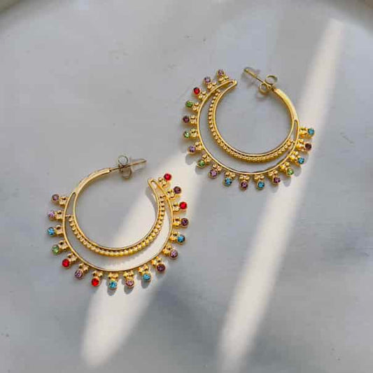 Multicolour crystal earrings