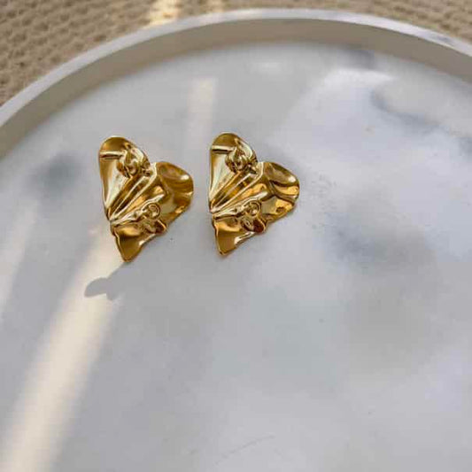 Foil heart earrings