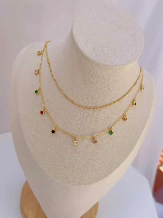 Multicolour layered necklace