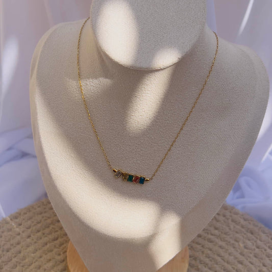 Multicolour crystal necklace