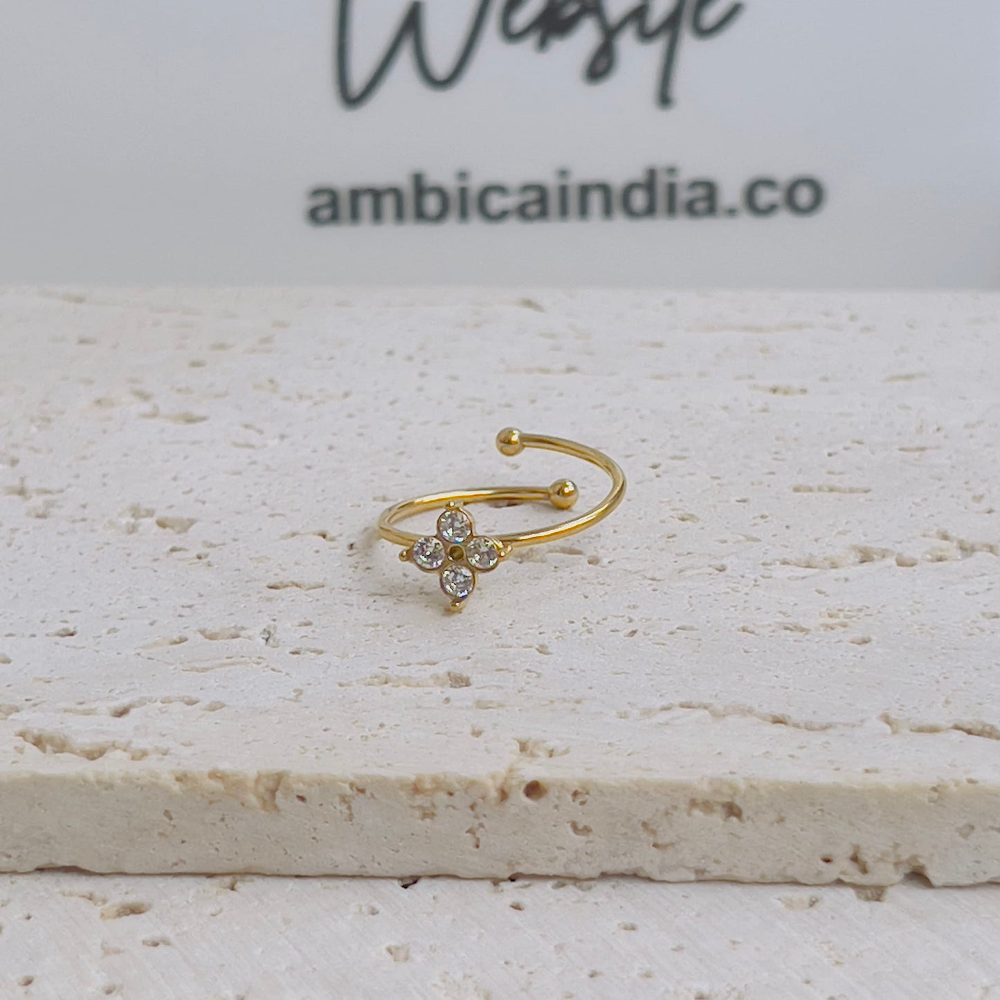 Tiny white flower ring