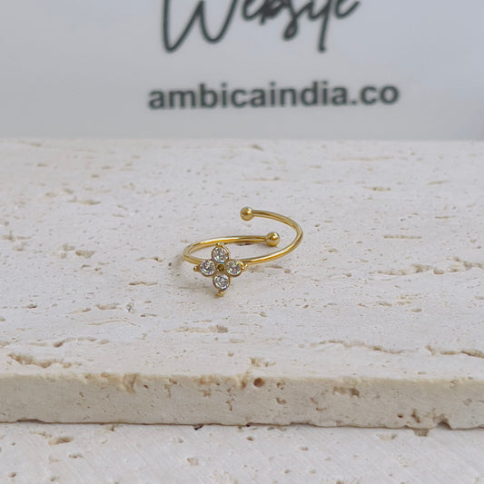 Tiny white flower ring