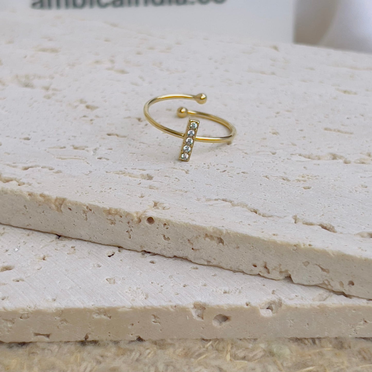 White crystal line ring
