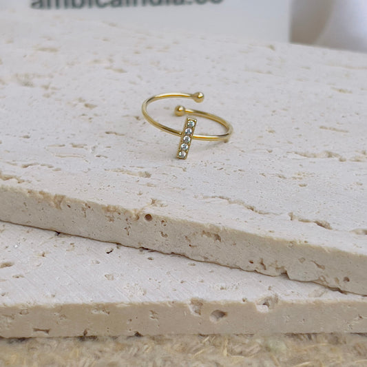 White crystal line ring