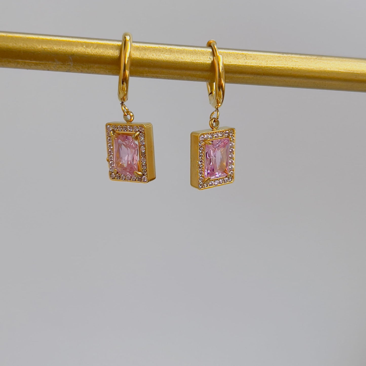 Spare pink crystal earrings