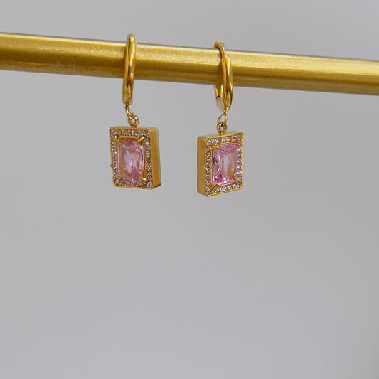 Spare pink crystal earrings