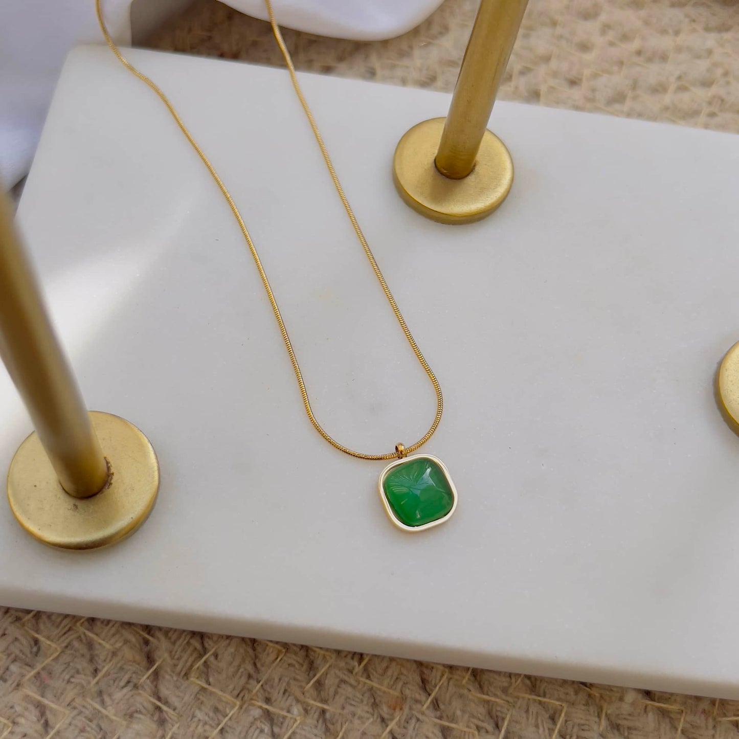 Green stone necklace