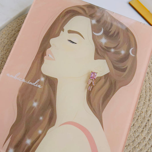 Pink crystal earrings