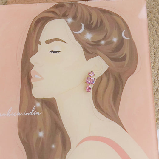 Pink crystal earrings