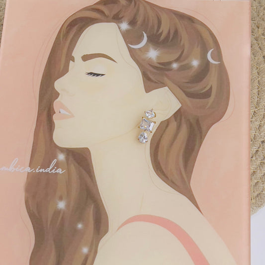 White crystal earrings