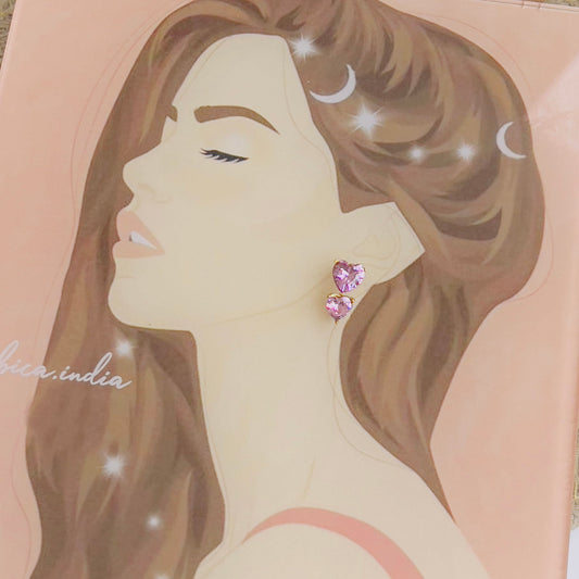 Pink crystal earrings