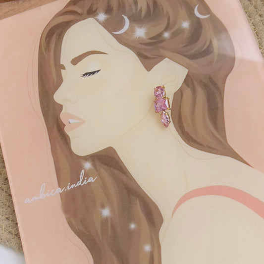 Pink crystal earrings