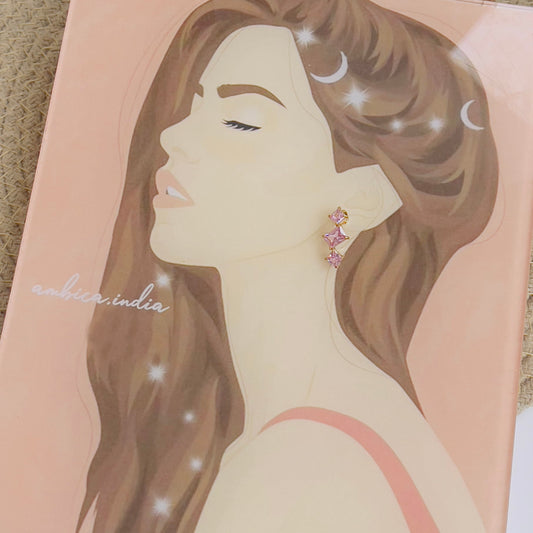 Pink crystal earrings