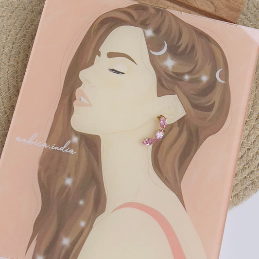 Pink crystal earrings
