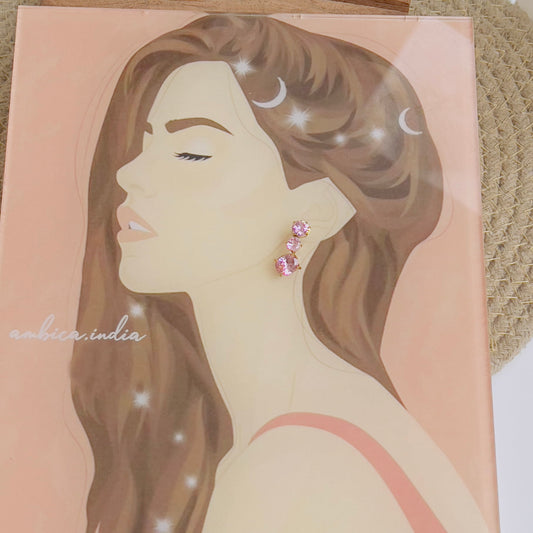 Pink crystal earrings