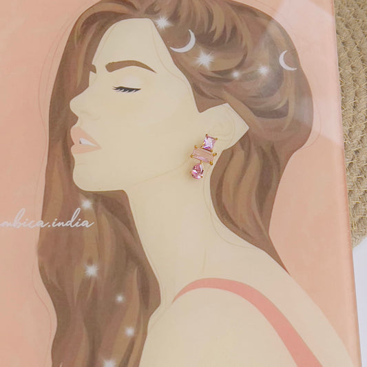 Pink crystal earrings