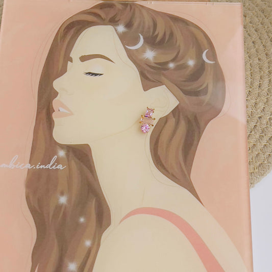 Pink crystal earrings