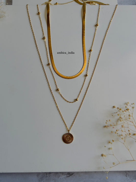 Versace snake chain layered necklace