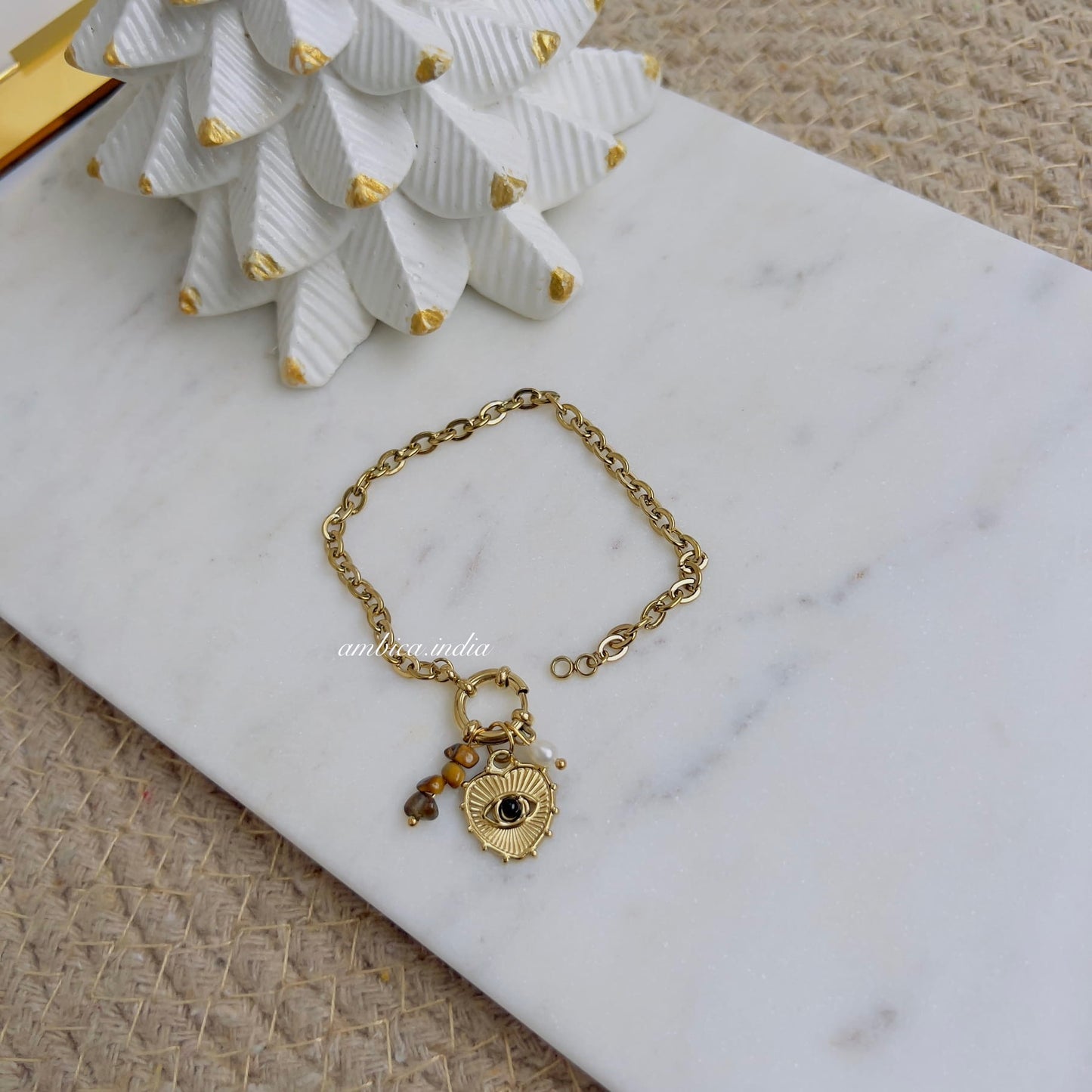 Link chain with charms  bracelet