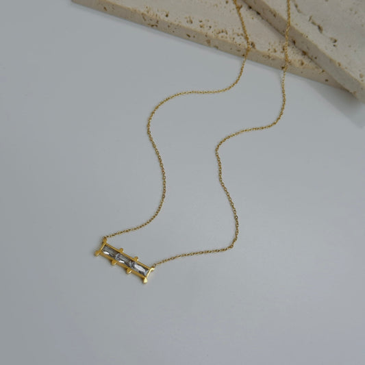 White crystal bar necklace