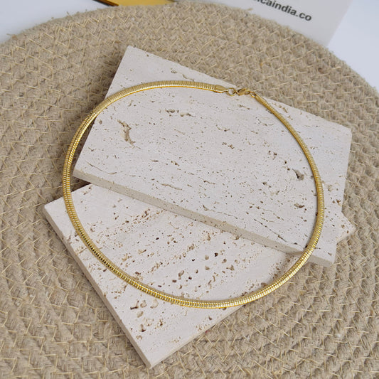 Thin snake chain 18k gold plated choker
