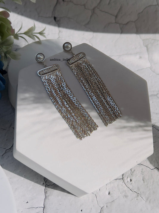 Crystal with tassel earrings