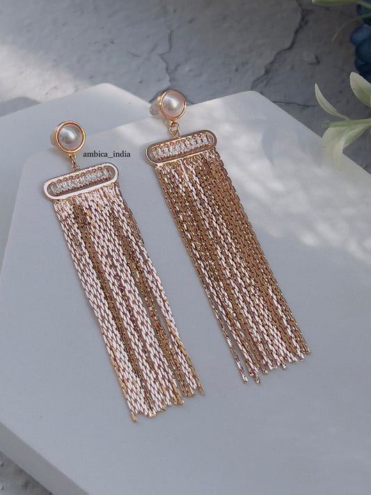 Crystal with tassel earrings