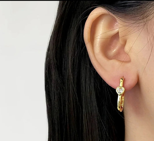White crystal flower earrings