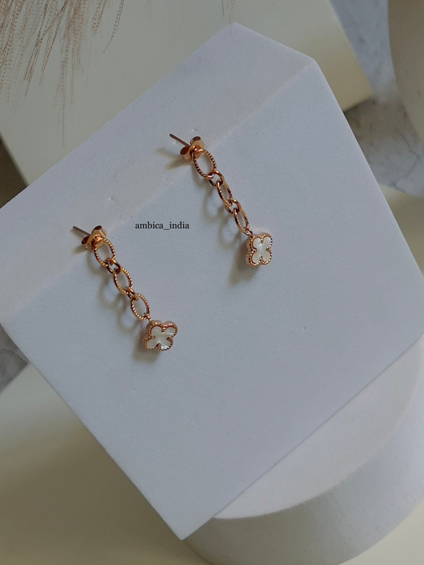 White clover earrings