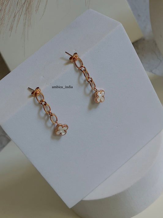 White clover earrings