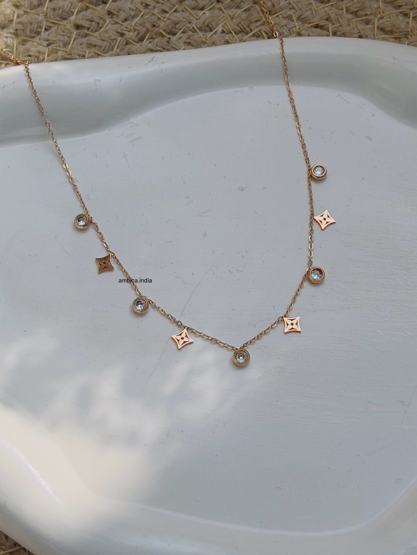 Small clove with diamond necklace