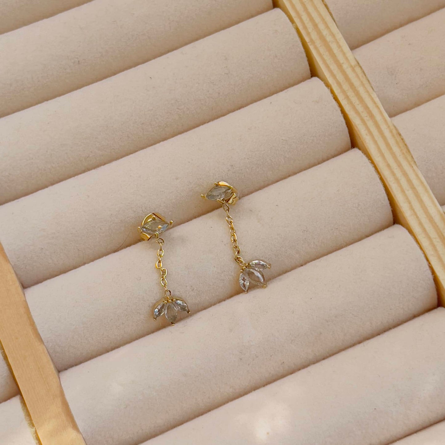Marquise cut crystal hanging earrings