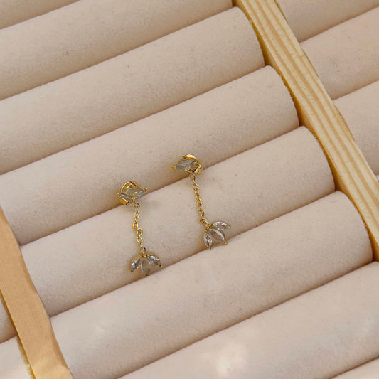 Marquise cut crystal hanging earrings