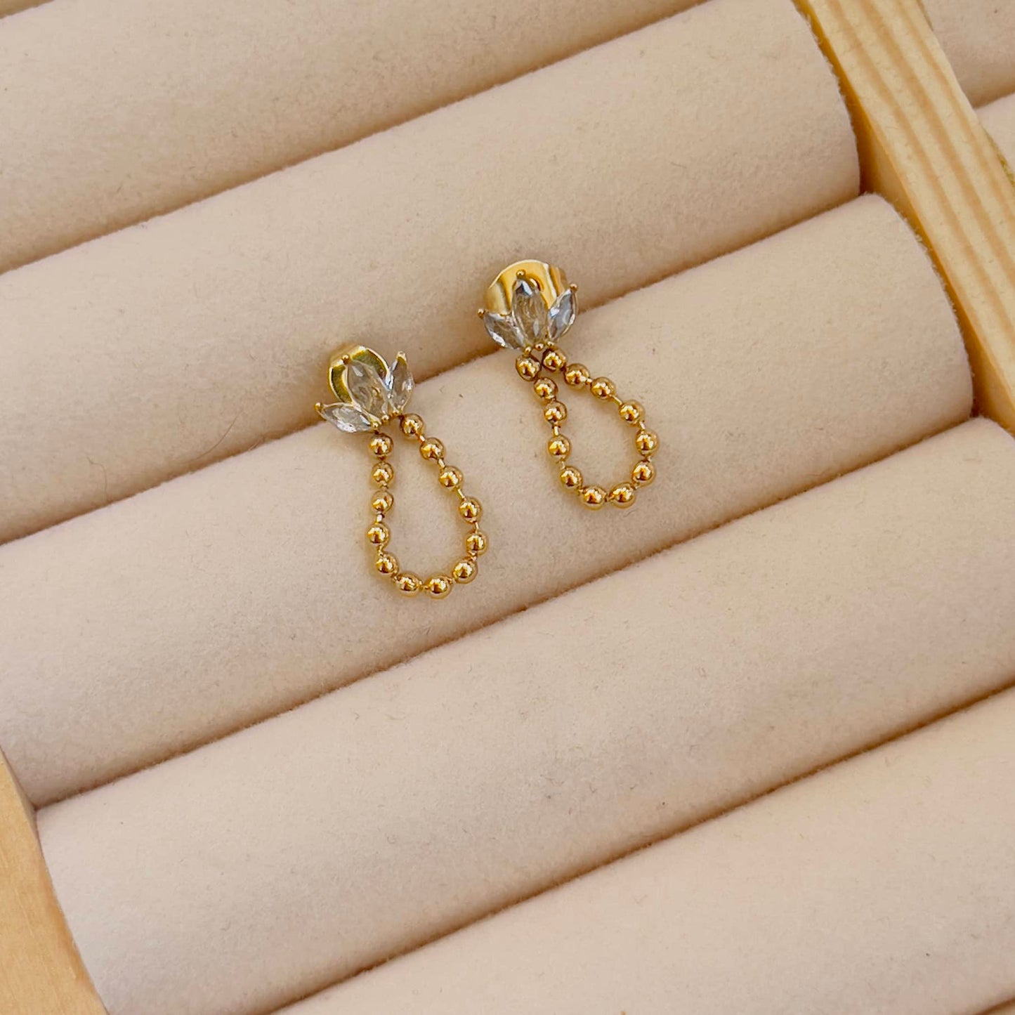 White crystal earrings