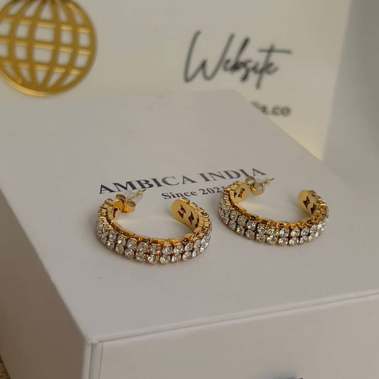 Crystal studded hoops