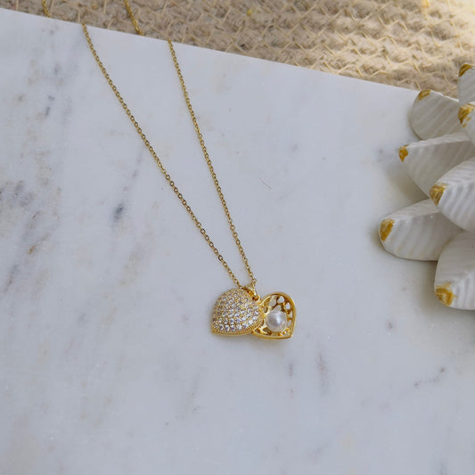 Heart with pearl necklace