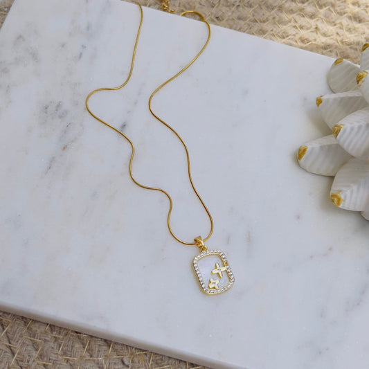 Mother peral with start necklace