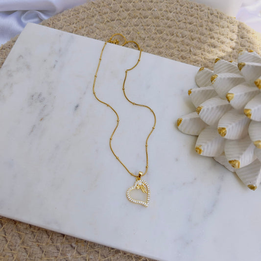Heart mother pearl necklace
